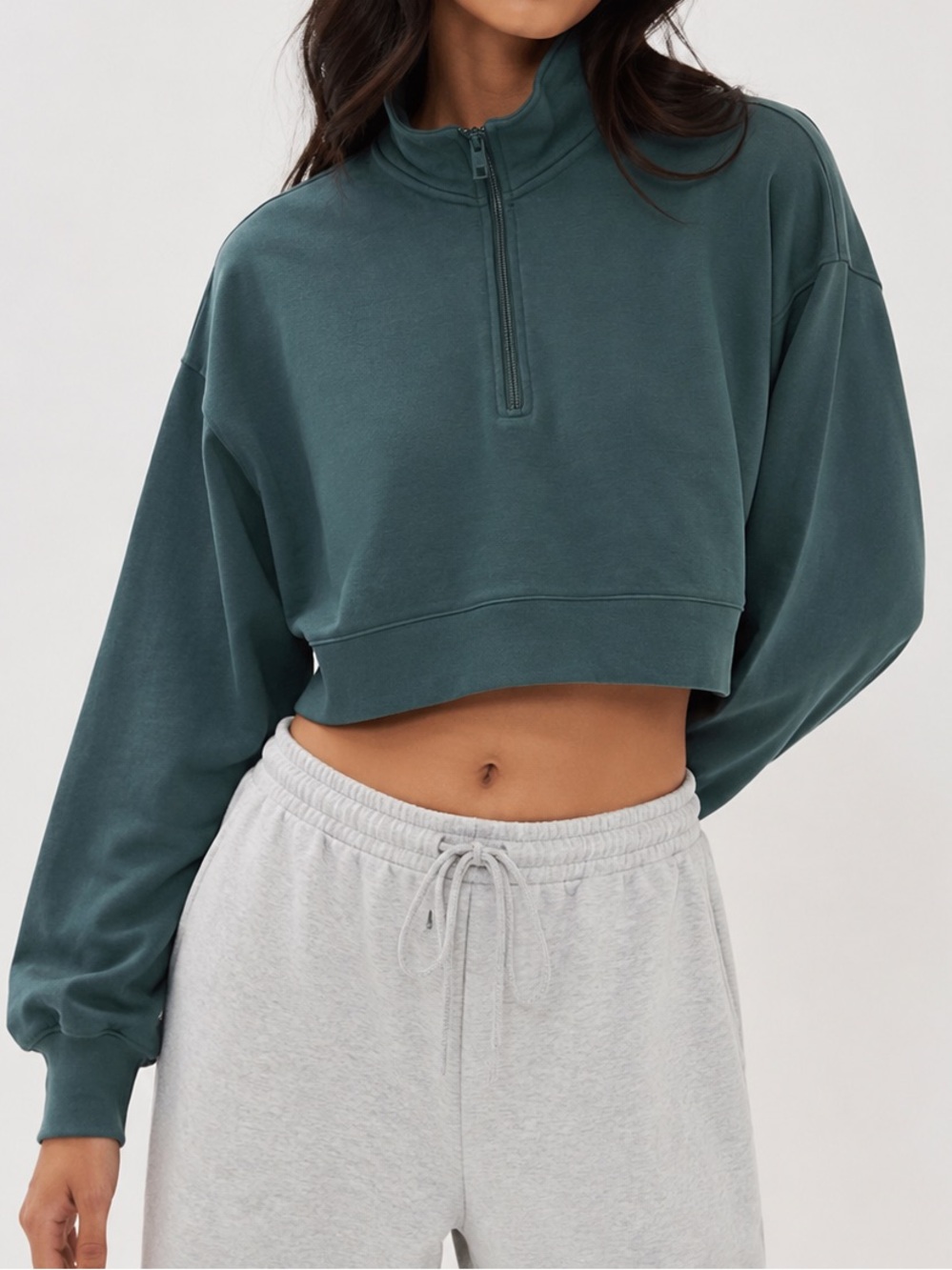 Aritzia TNA Half Zip Cropped Sweater